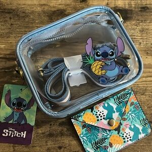 Small stitch crossbody bag with card wallet